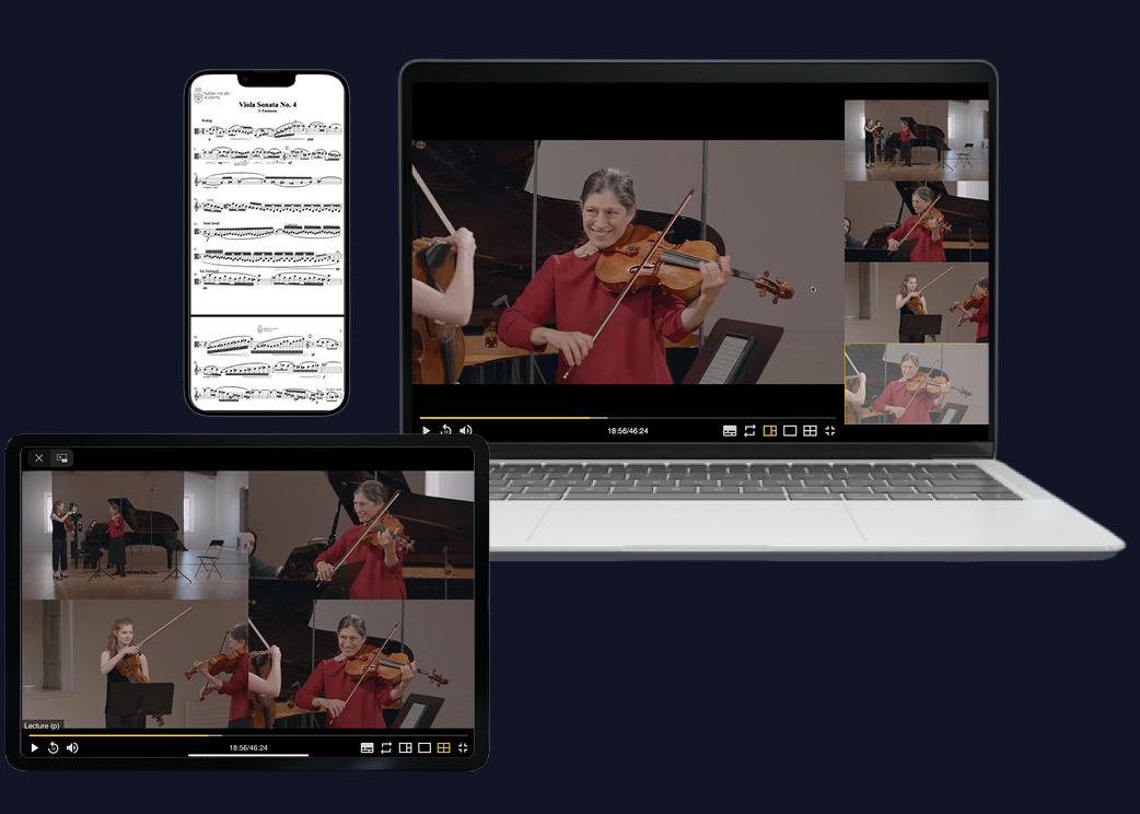 Immersive 4 views player for viola